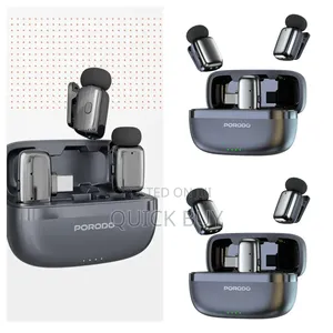Porodo Wireless Lavalier Microphones Type-C - Black