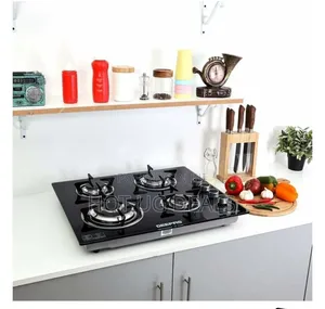 Geepas 4-burner Gas Cooker-tempered Glass Worktop, Automatic Ignition