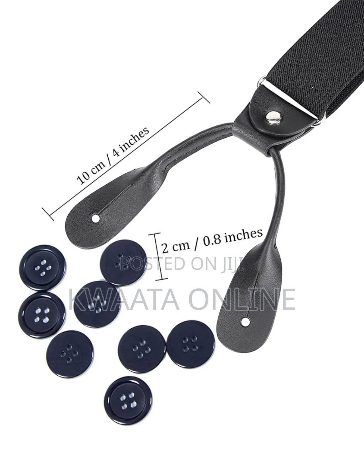 Mens Button End Suspenders - Adjustable Elastic Y Shape Tuxedo