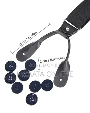 Mens Button End Suspenders - Adjustable Elastic Y Shape Tuxedo