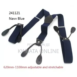 Mens Button End Suspenders - Adjustable Elastic Y Shape Tuxedo