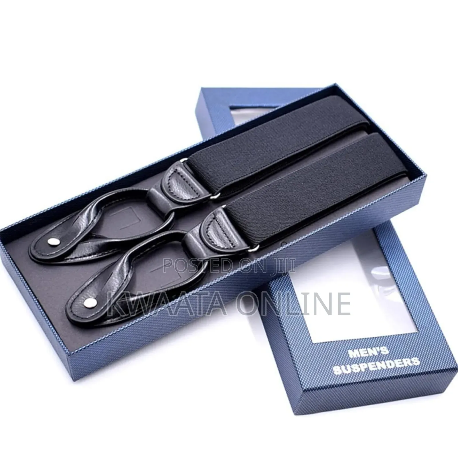 Mens Button End Suspenders - Adjustable Elastic Y Shape Tuxedo