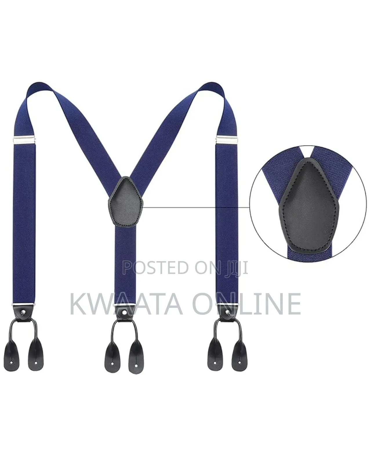 Mens Button End Suspenders - Adjustable Elastic Y Shape Tuxedo