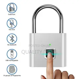 Finger Print Padlock Usb Rechargeable Thumbprint Lock
