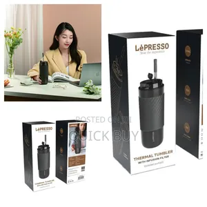 Lepresso Coffee Mug With Sleeve and Straw 520ml