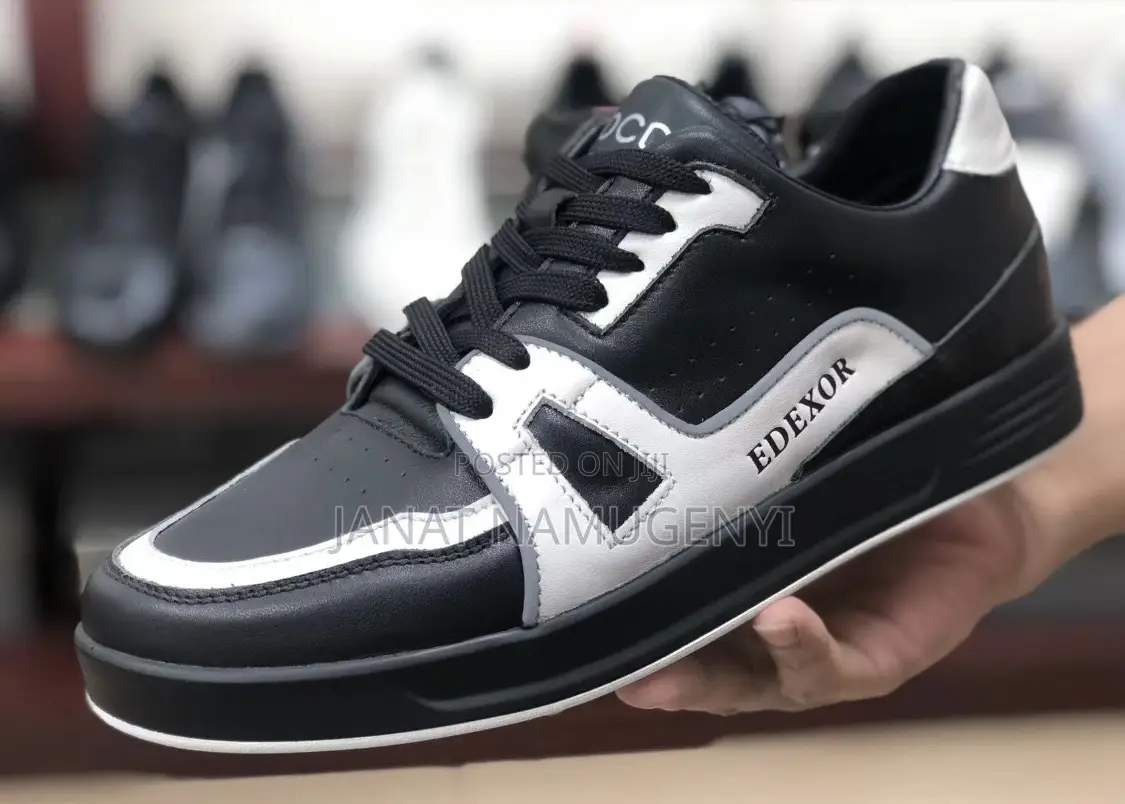 Edexor Black and White Shoes