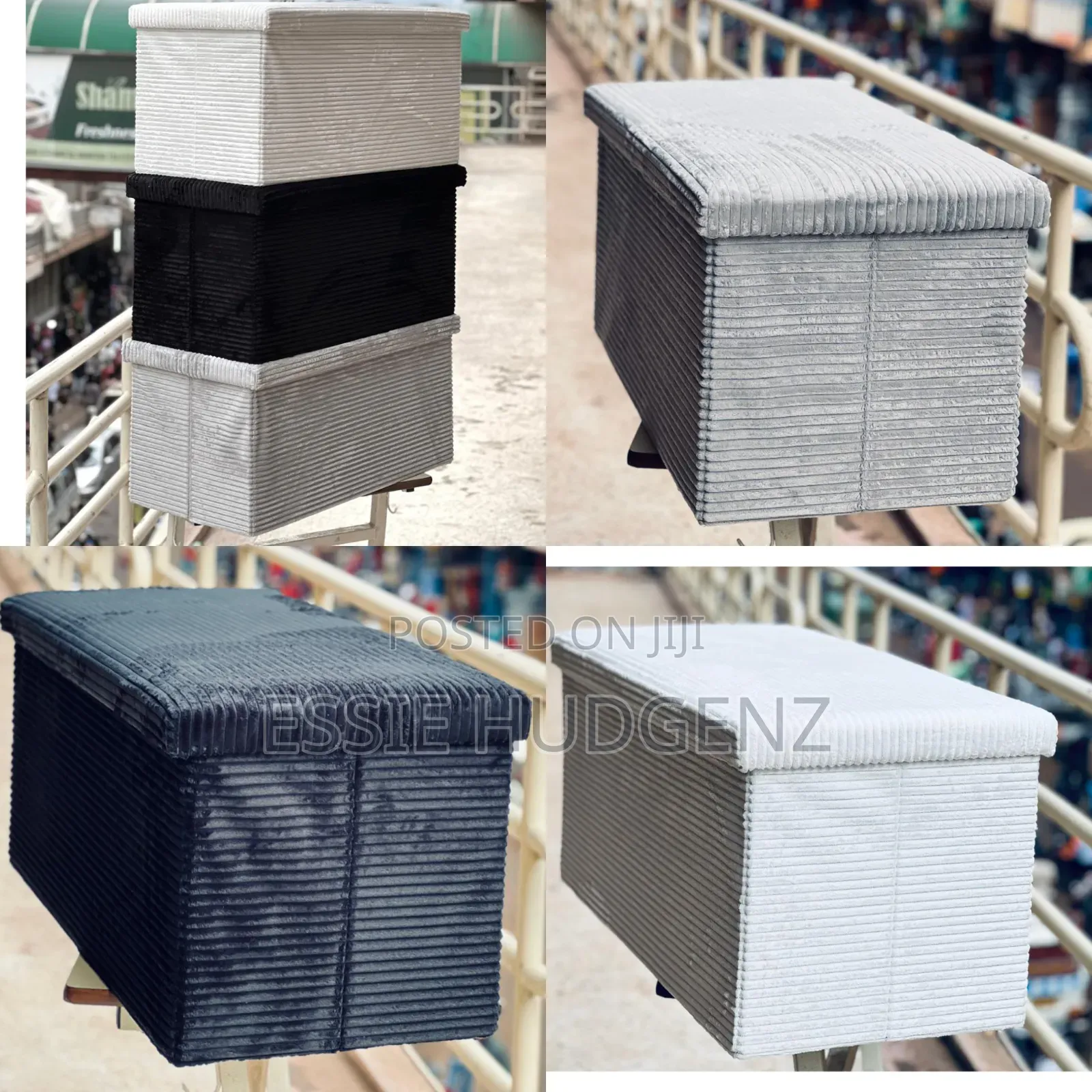 Coral Textured Ottoman Storage Box