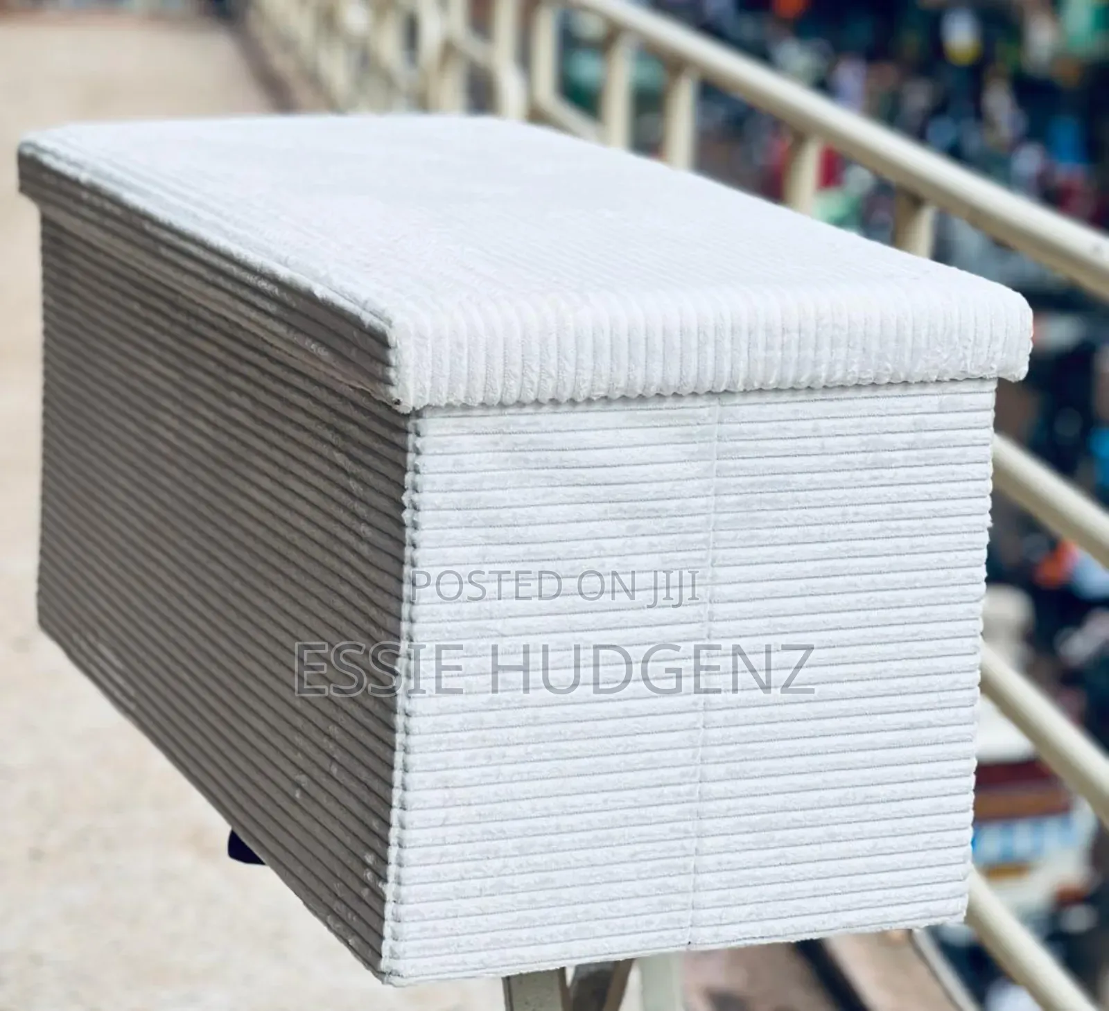 Coral Textured Ottoman Storage Box