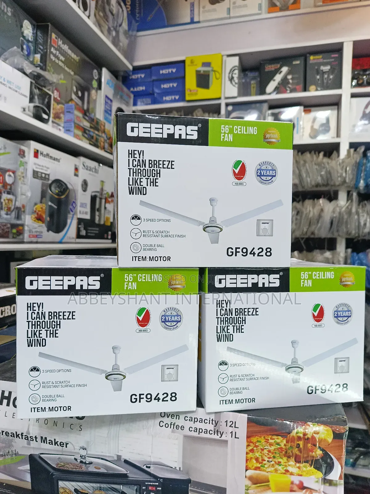 Geepas 56" Ceiling Fans/White Blade Ceiling Fan