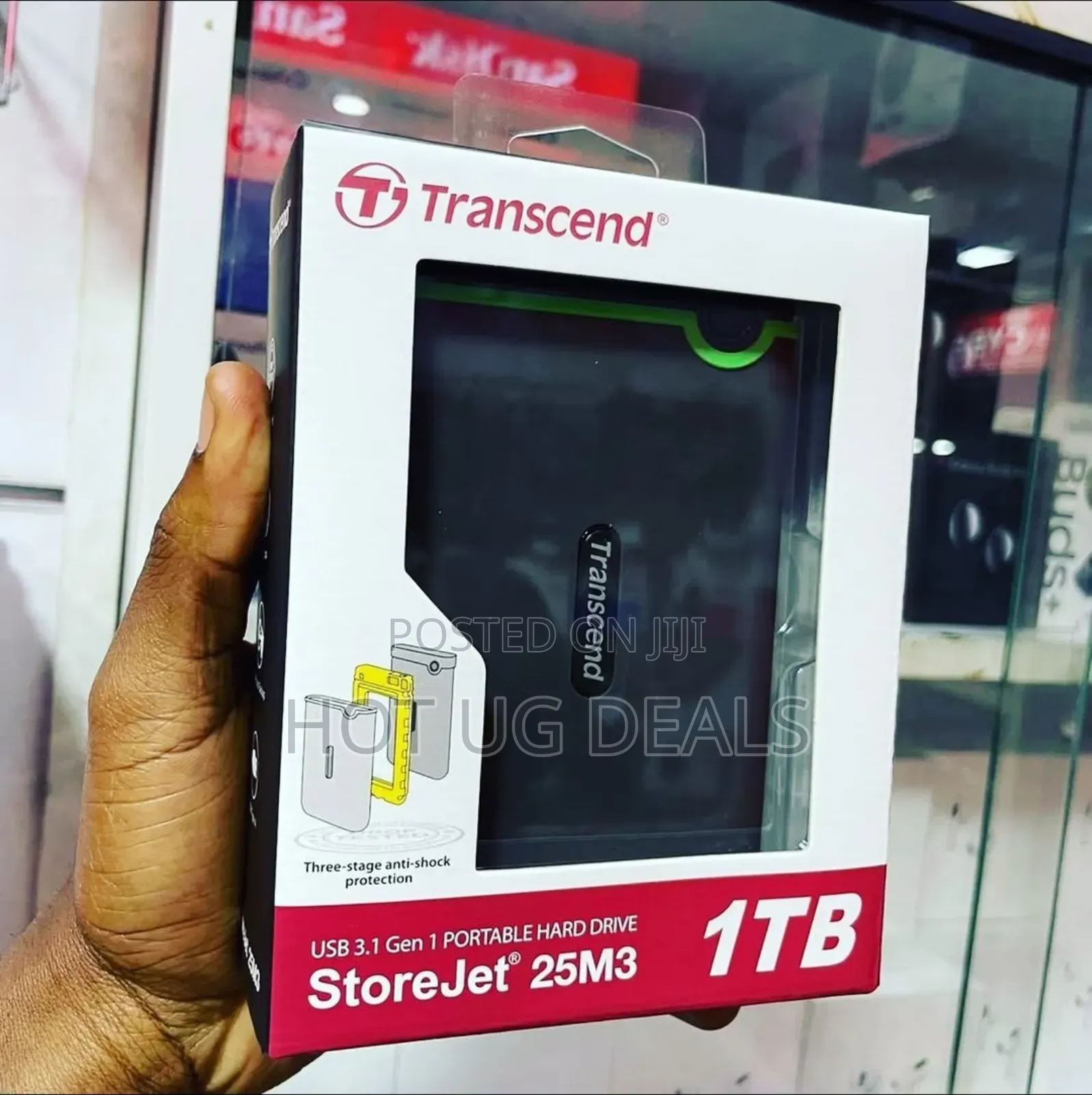 Transcend 1tb Transcend Portable Usb 3.0 Hard Disk - Black