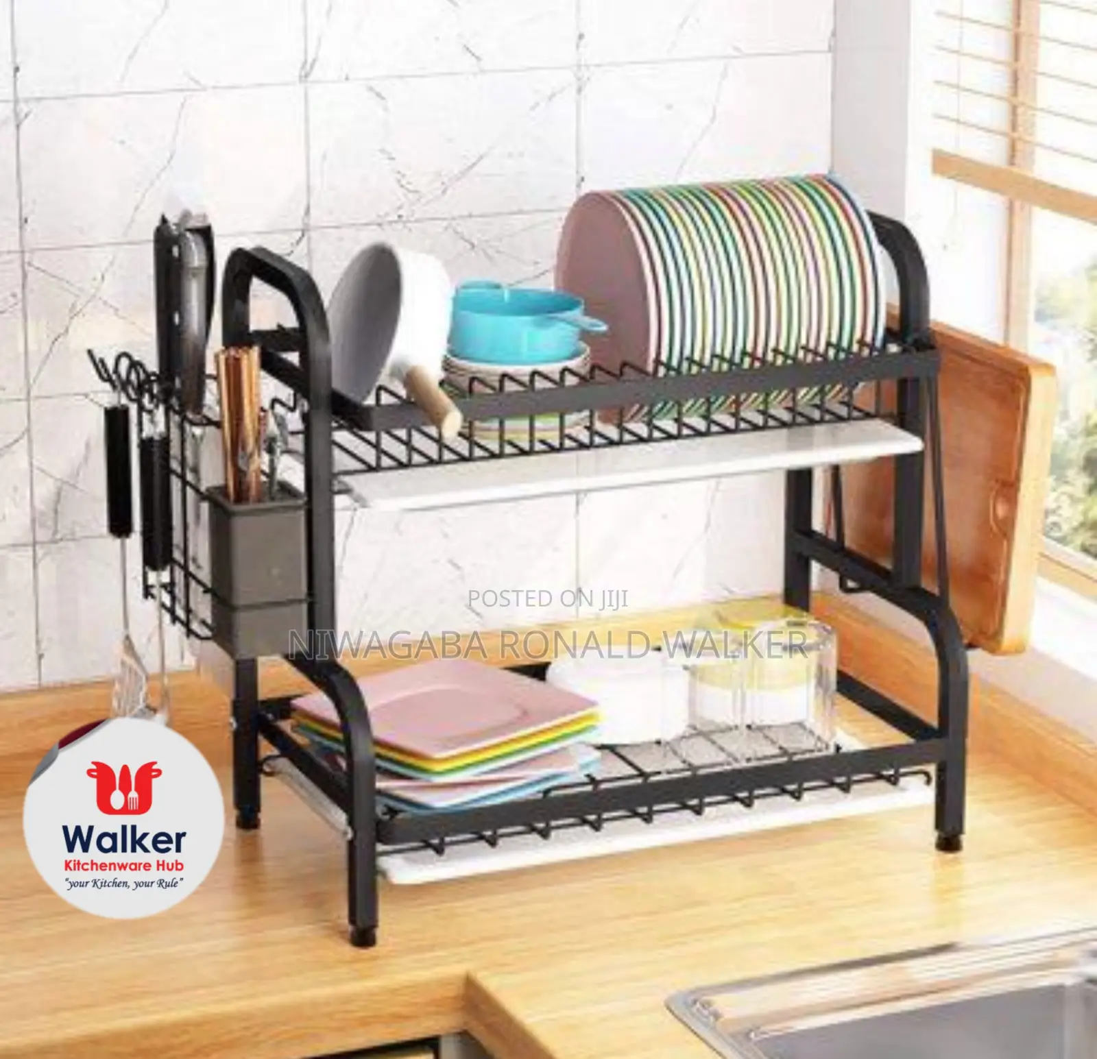 2-Tier Dish Rack- Black
