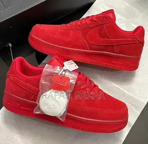 Original All Red Suede Nike Air Force 1 Low Sneakers