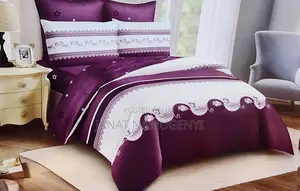 White and Purple 4 Piece Duvet