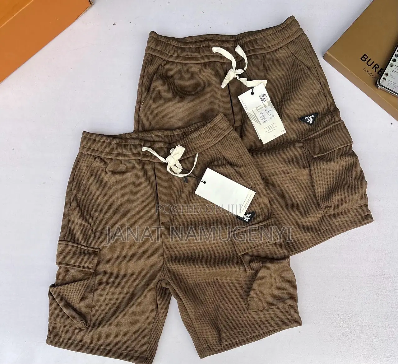 Prard Brown Shorts With Side Pockets