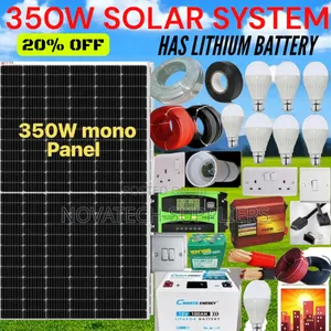 Complete 350w Solar Power Package With 100ah Lithium Battery Bank