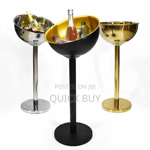 Stainless Steel Tall Champagne Ice Bucket With Stand