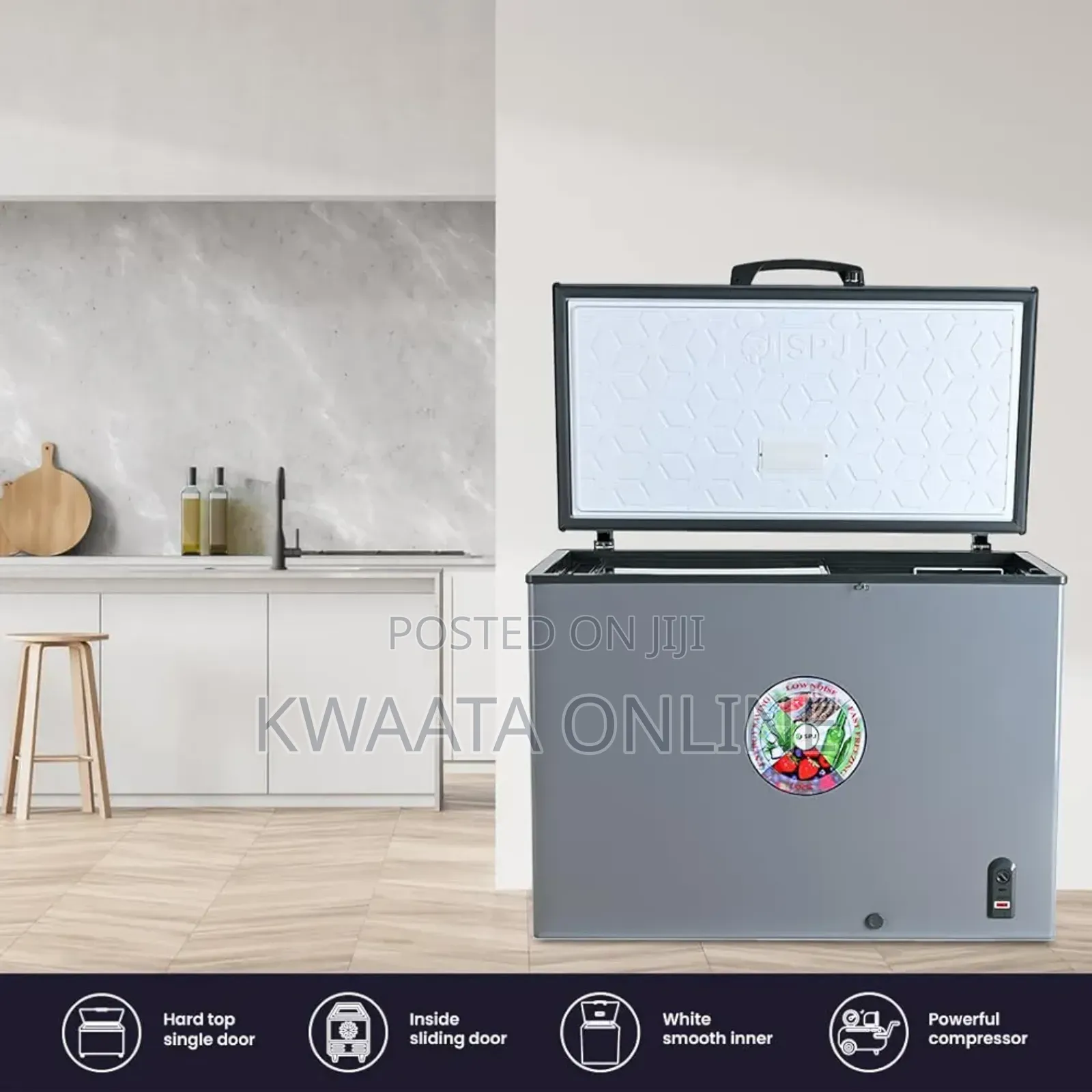 Spj 210-litre Chest Freezer, Single Door Deep Freezer – Silver