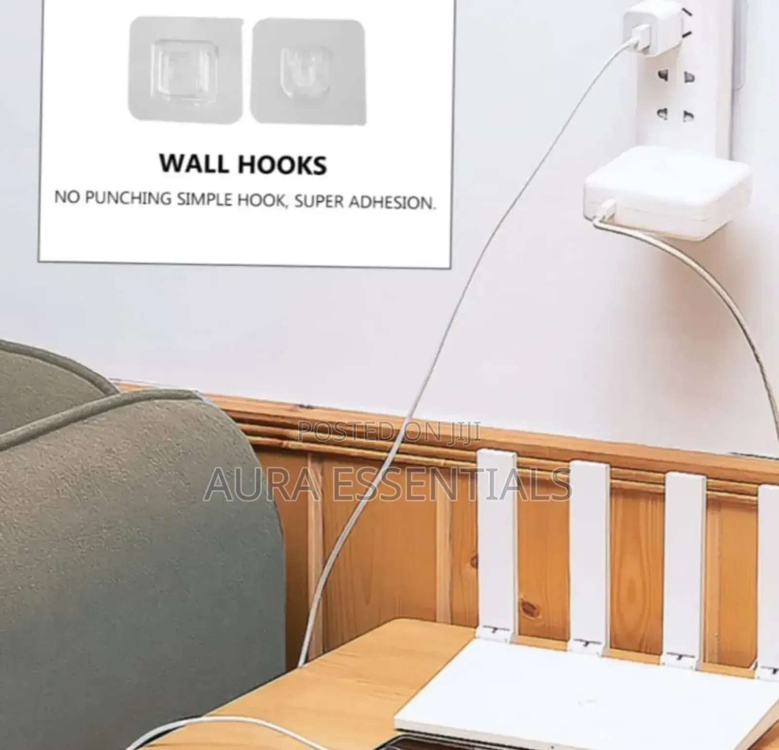 2pcs Double-Sided Adhesive Wall Hooks