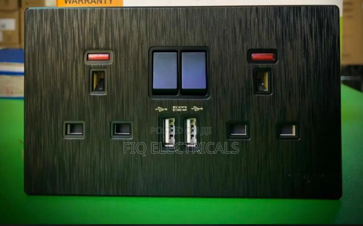 Usb Double Socket Black