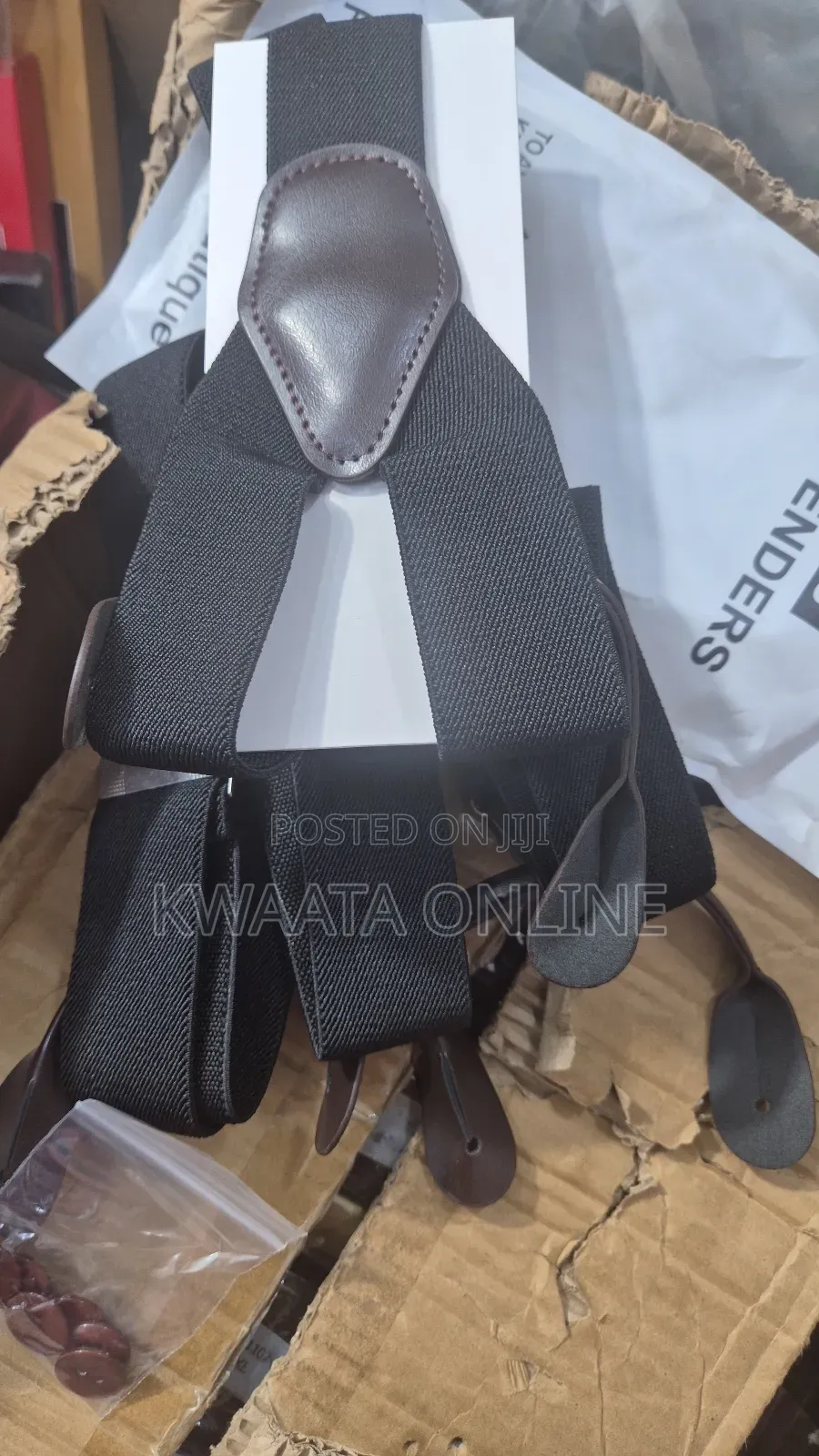 Mens Button End Suspenders - Adjustable Elastic Y Shape Tuxedo