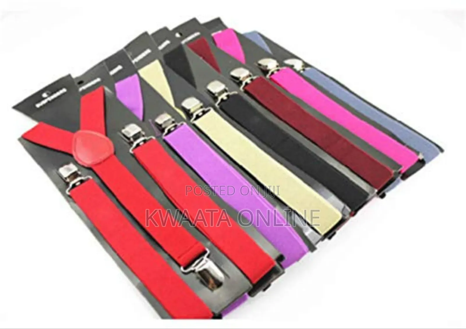 Men's Solid Design Y Back Style Clip on 3cm Strap Width