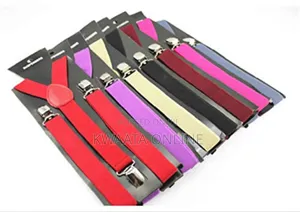 Men's Solid Design Y Back Style Clip on 3cm Strap Width