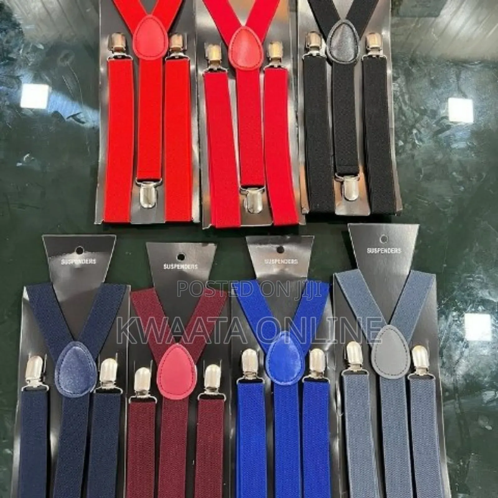 Men's Solid Design Y Back Style Clip on 3cm Strap Width