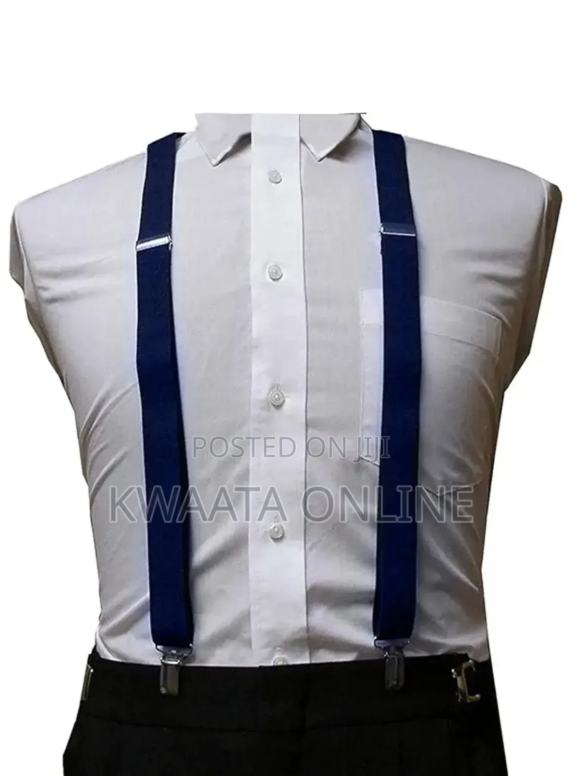Men's Solid Design Y Back Style Clip on 3cm Strap Width