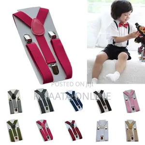 Children Boys Girls Kids Suspenders Clip-on Y-Back Braces Belt Strap