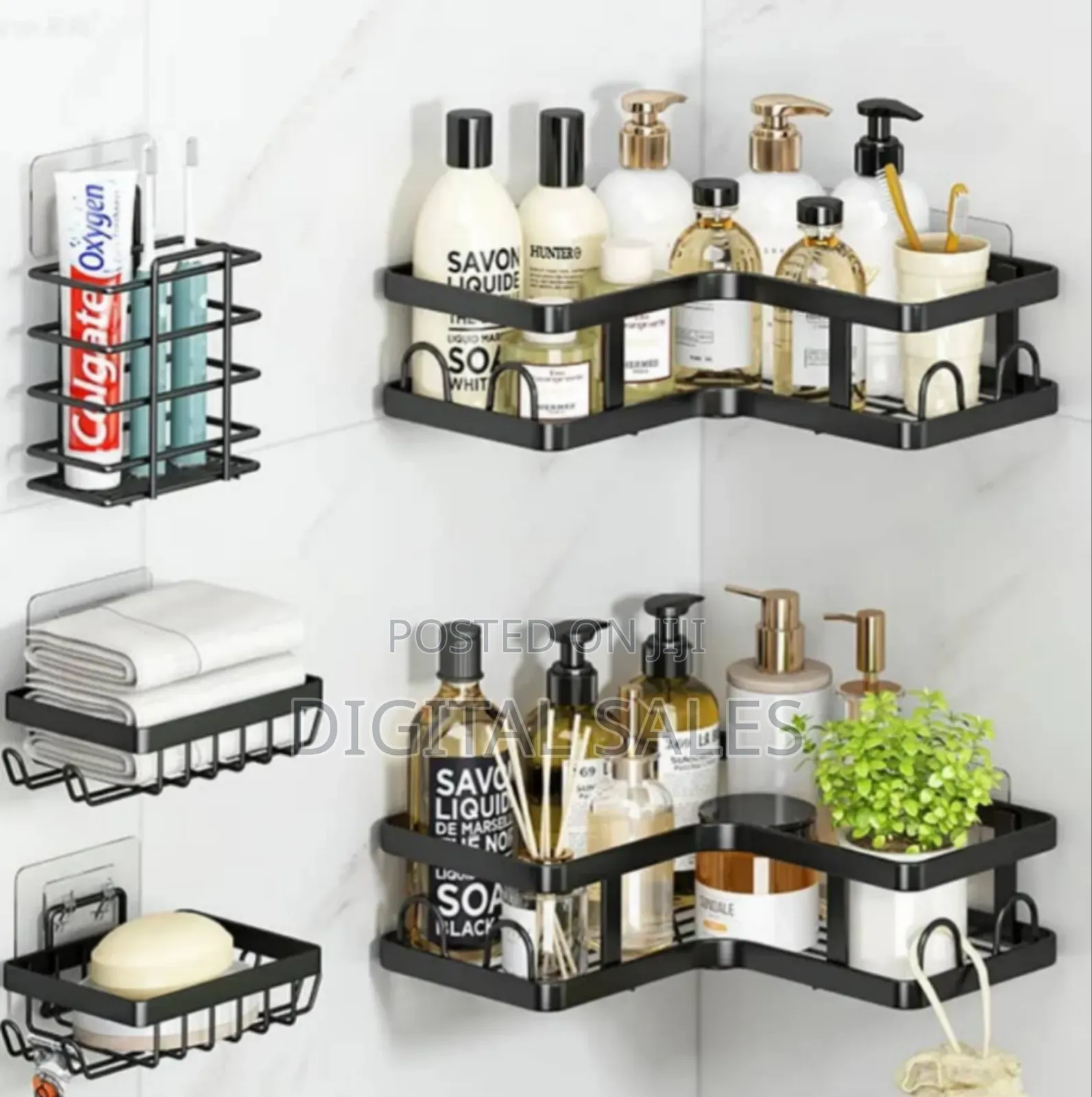 Metallic Bathroom Shelf Rack