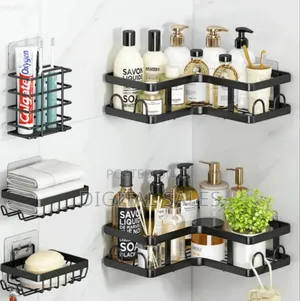 Metallic Bathroom Shelf Rack