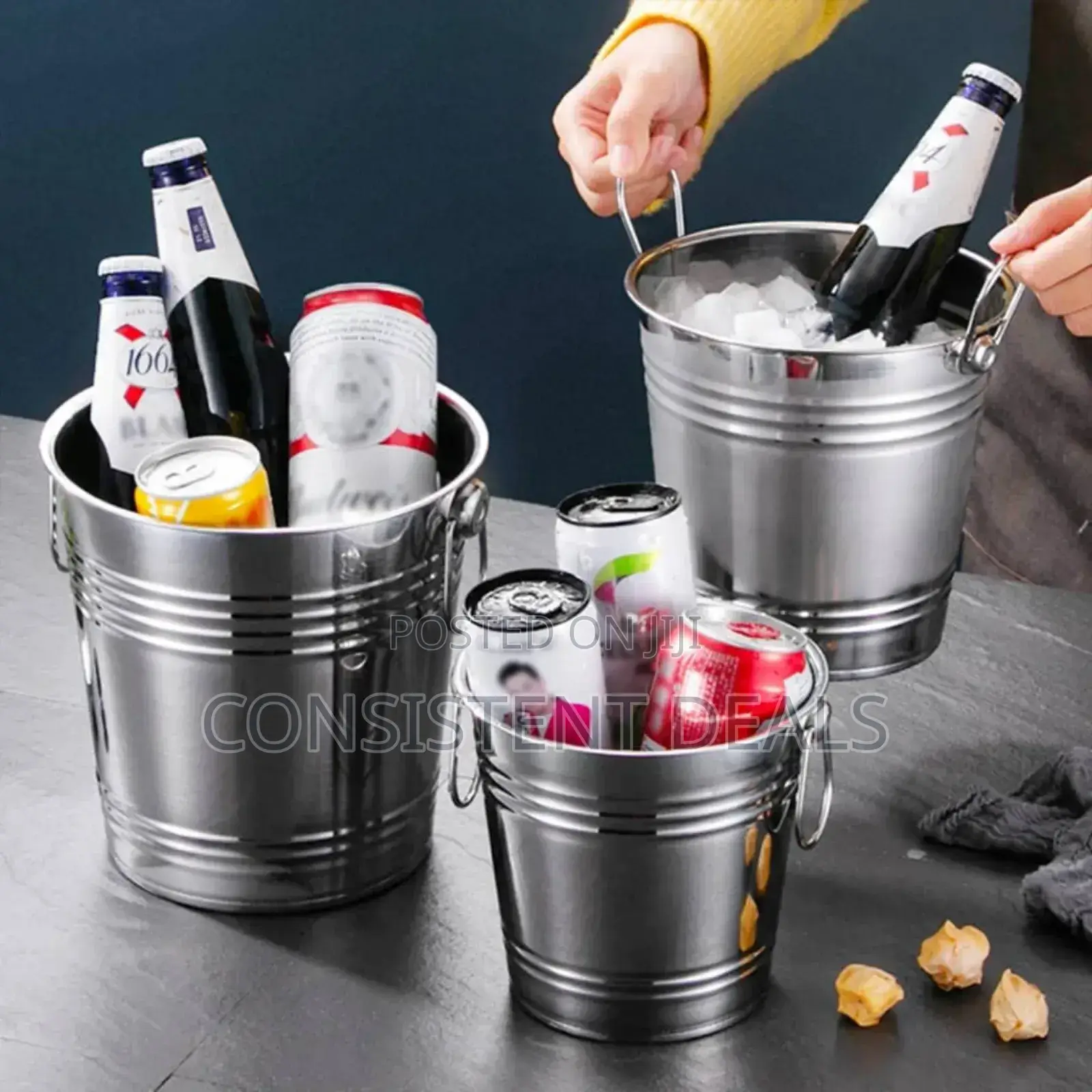 Portable Stainless Steel Ice Bucket
