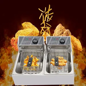 Nima 12l Stainless Steel Double Deep Fryer - Silver