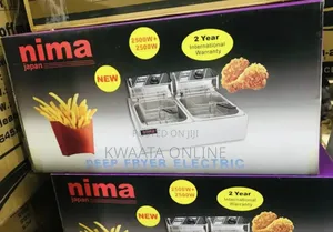 Nima 12l Stainless Steel Double Deep Fryer - Silver
