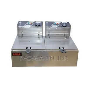 Nima 12l Stainless Steel Double Deep Fryer - Silver