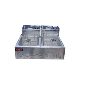Nima 12l Stainless Steel Double Deep Fryer - Silver