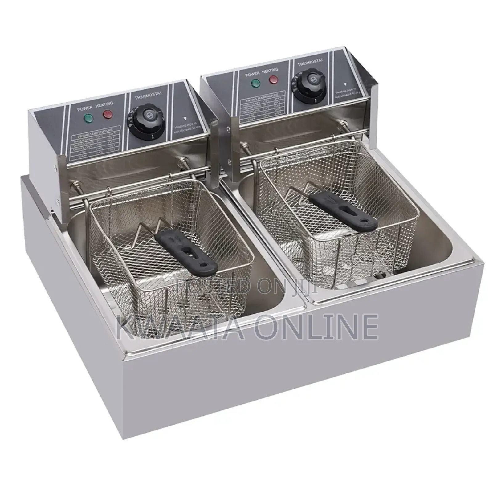 Nima 12l Stainless Steel Double Deep Fryer - Silver