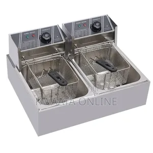 Nima 12l Stainless Steel Double Deep Fryer - Silver