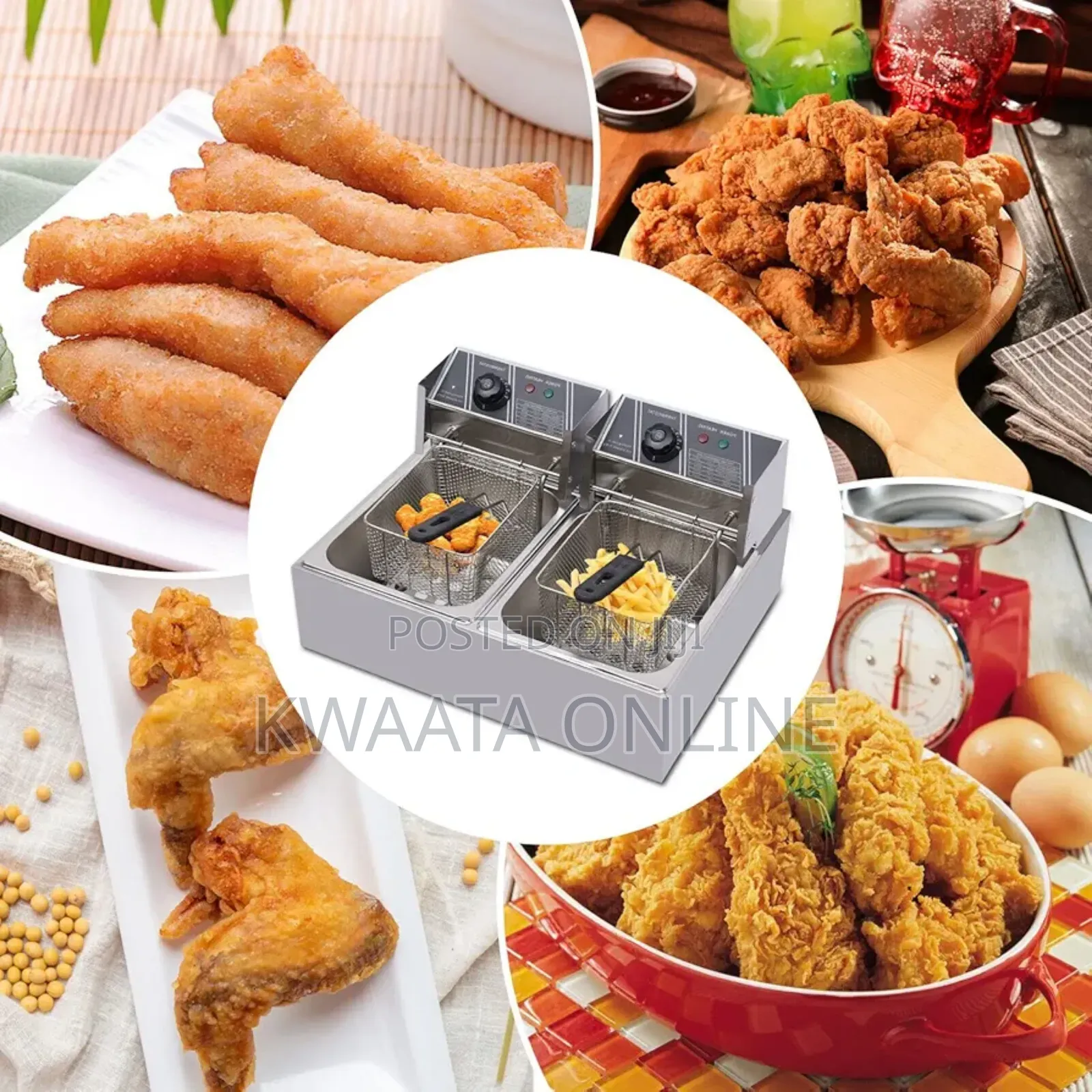 Nima 12l Stainless Steel Double Deep Fryer - Silver