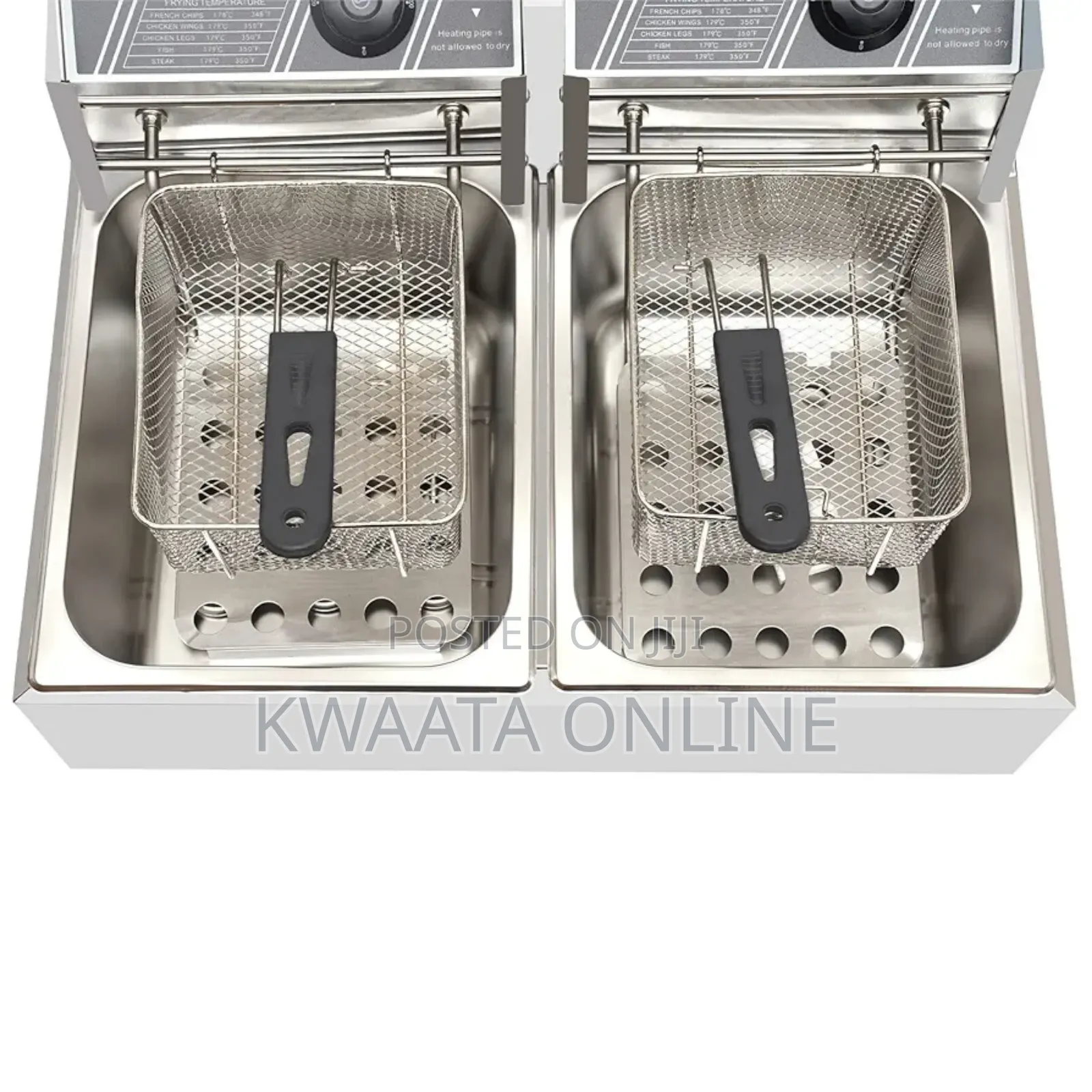 Nima 12l Stainless Steel Double Deep Fryer - Silver