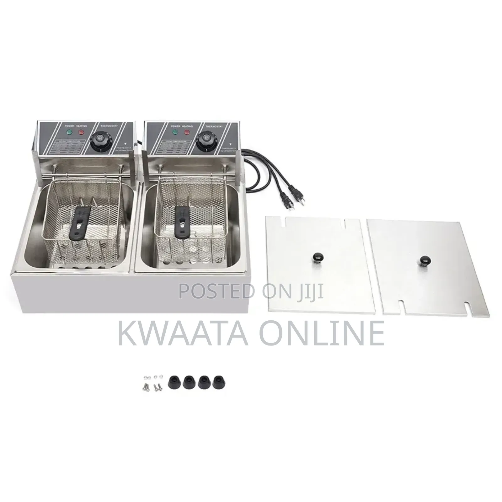 Nima 12l Stainless Steel Double Deep Fryer - Silver