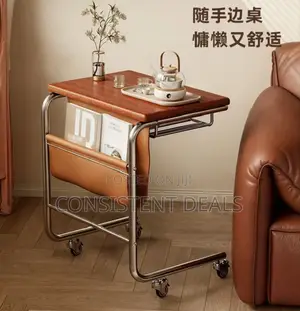 C-Shape Multifunctional Table With Wheels