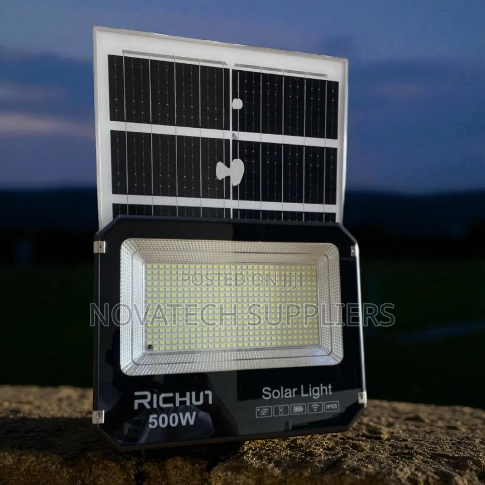 Richur 500w Solar Flood Light/Powerful Lighting, Zero Electricity Cost