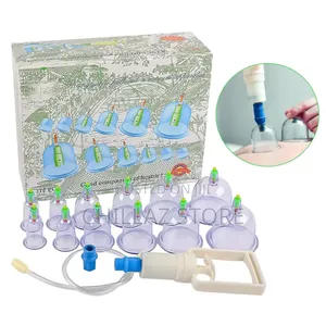 12 Cup Vacuum Cupping Therapy Sets, With Pumping Handle,