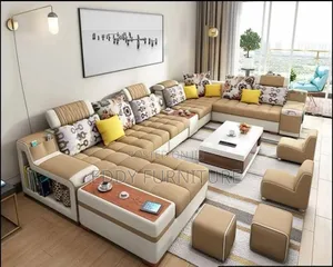 Cream U Shape Sofa