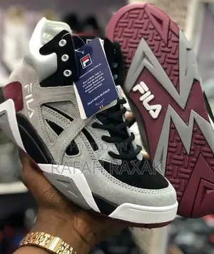 Original Black/White/Grey Fila The Cage Basketball Sneakers