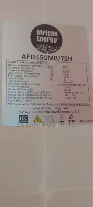 African Energy 450w Solar Panels