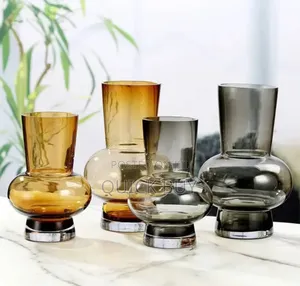 Clear Crystal Glass Flower Vase