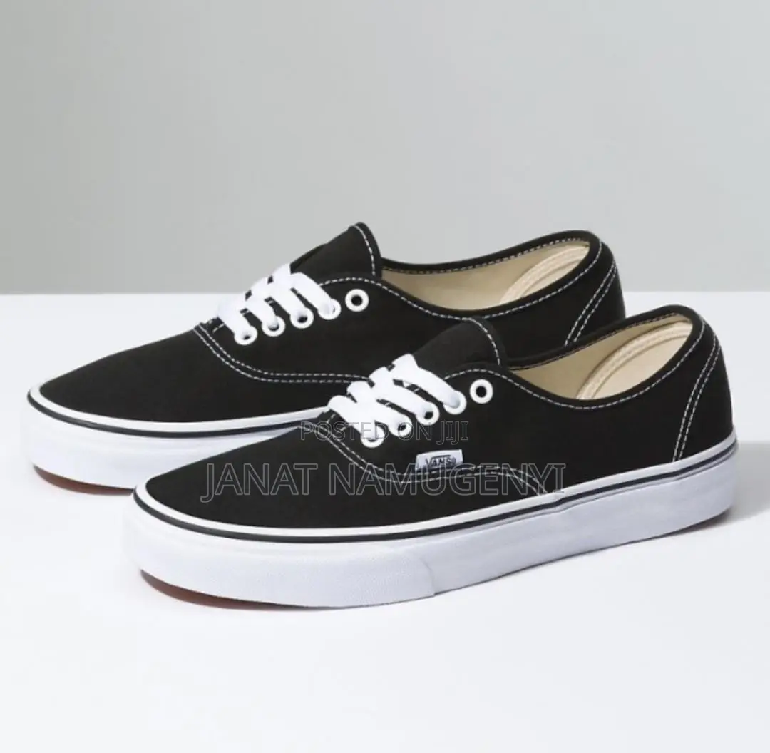 Black and White Sole Vans Shoes