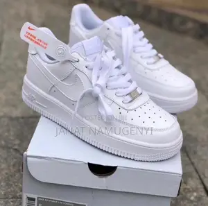 Plain White Nike Air Max Sneakers